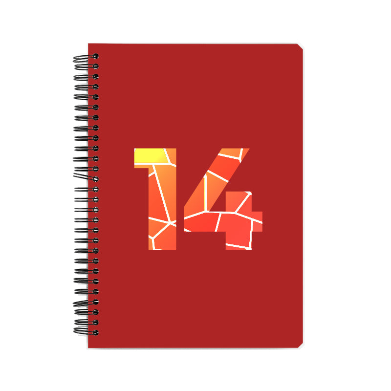 14 Number Notebook (Red, A5 Size, 100 Pages, Ruled, 6 Pack)