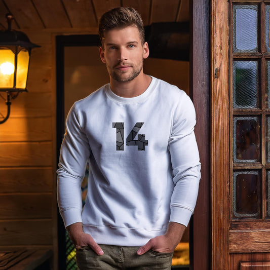 14 Number Unisex Sweatshirt (White)