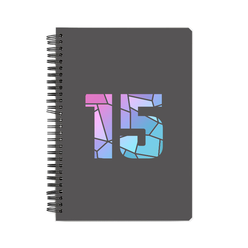 15 Number Notebook (Charcoal Grey, A5 Size, 100 Pages, Ruled, 6 Pack)