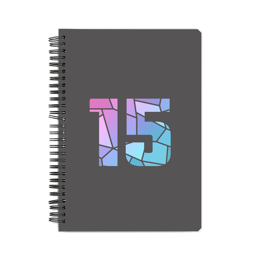 15 Number Notebook (Charcoal Grey, A5 Size, 100 Pages, Ruled, 6 Pack)