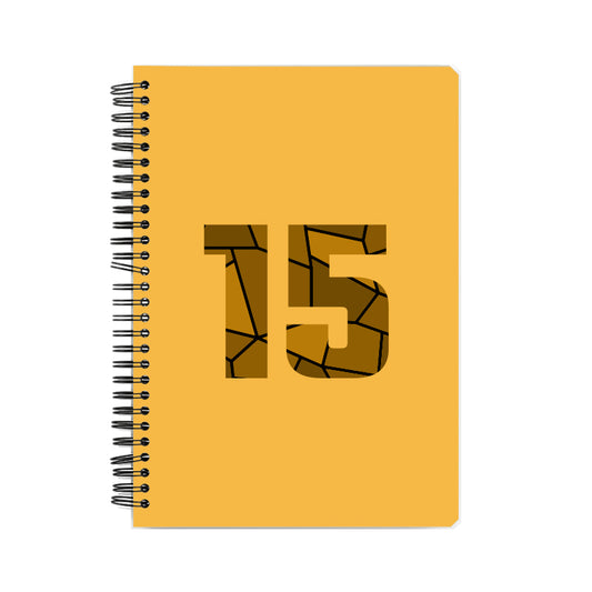 15 Number Notebook (Golden Yellow, A5 Size, 100 Pages, Ruled, 6 Pack)