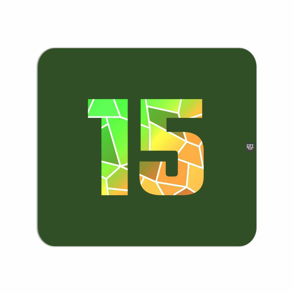 15 Number Mousepad (Olive Green)