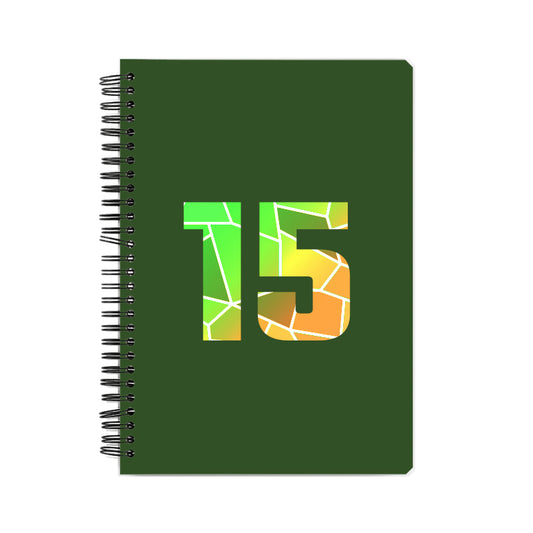 15 Number Notebook (Olive Green, A5 Size, 100 Pages, Ruled, 6 Pack)