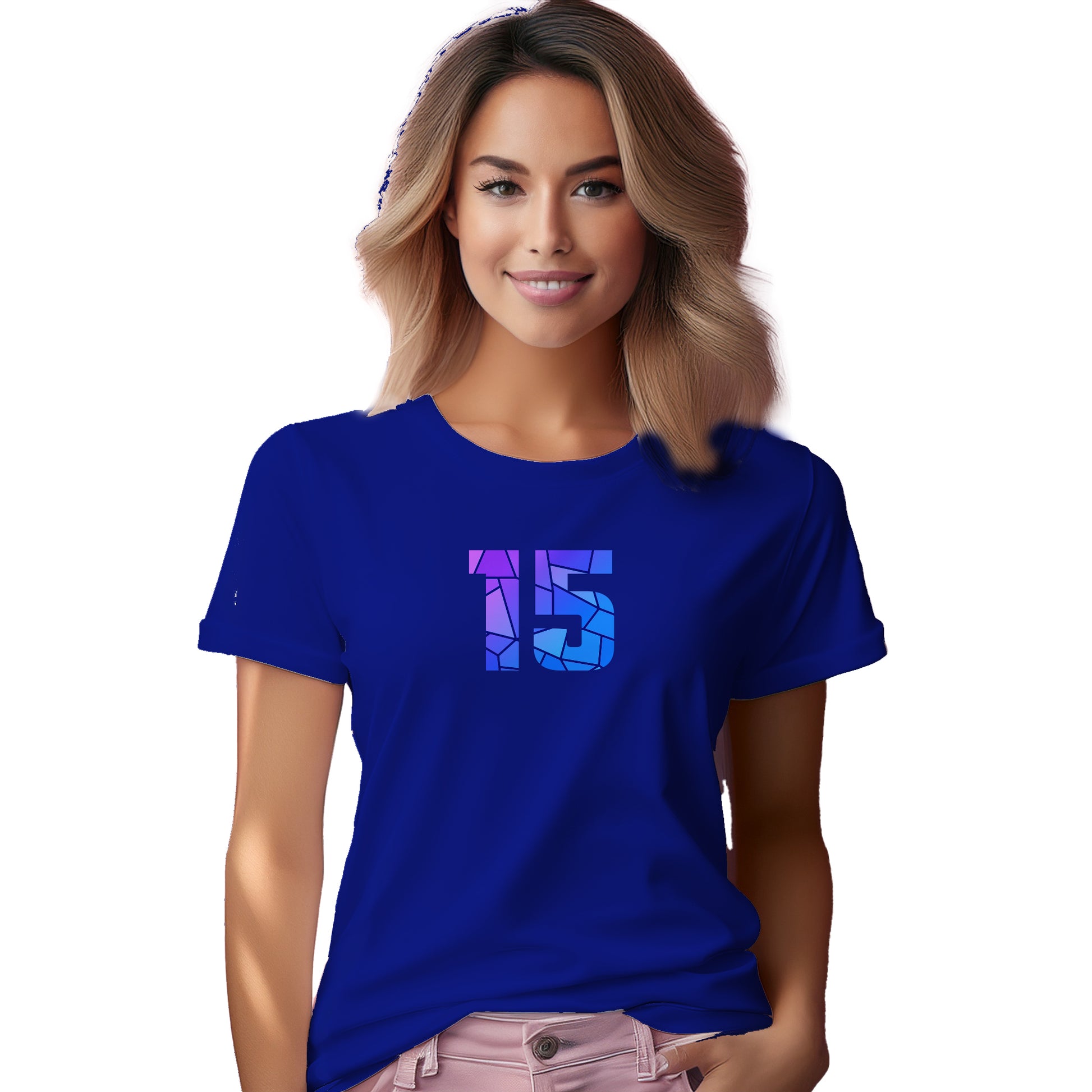15 Number Women T-Shirt (Royal Blue)
