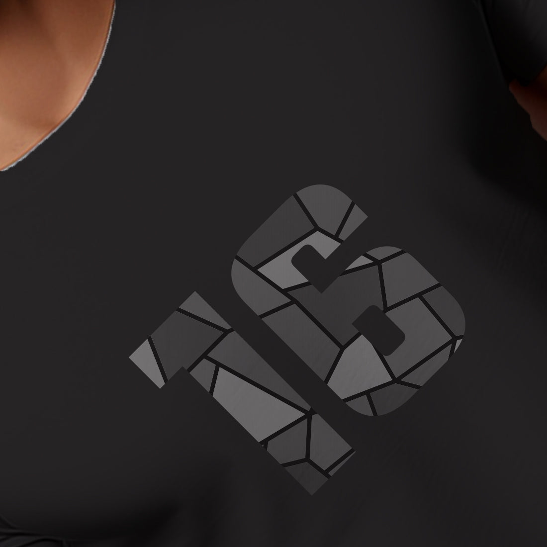 16 Number Men Unisex T-Shirt (Black)