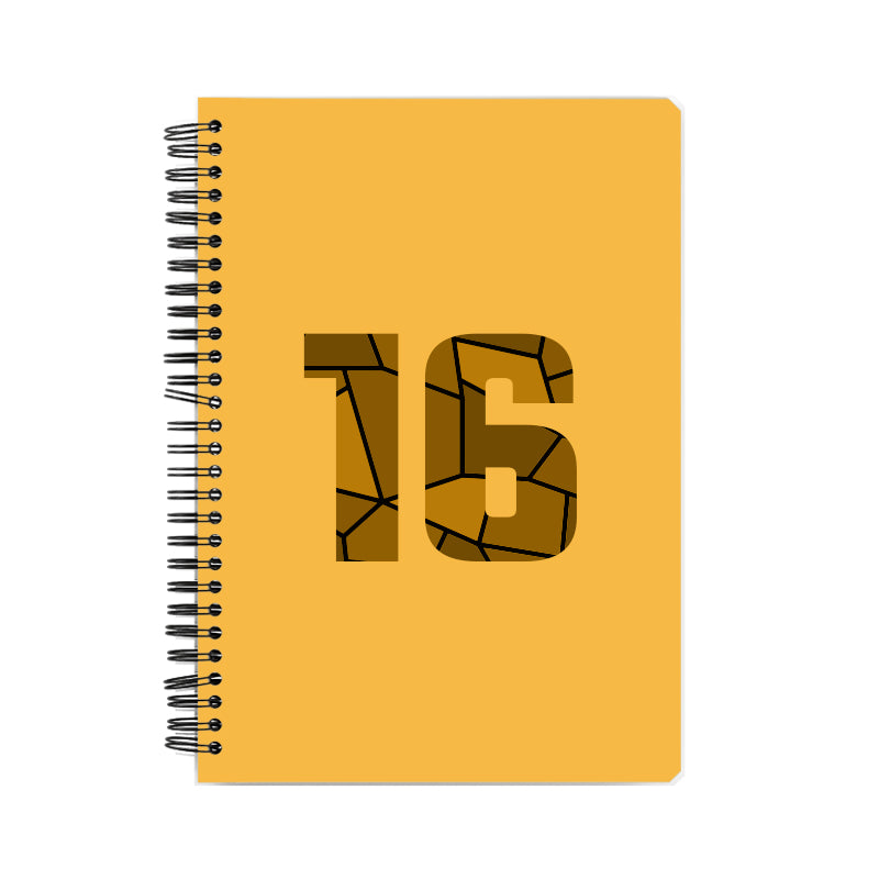 16 Number Notebook (Golden Yellow, A5 Size, 100 Pages, Ruled, 6 Pack)