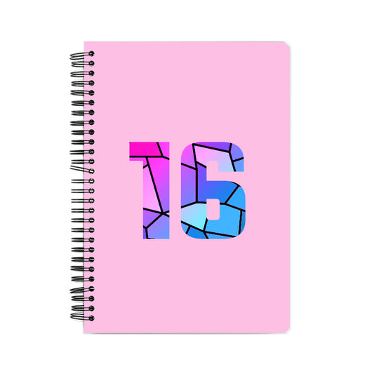 16 Number Notebook (Light Pink, A5 Size, 100 Pages, Ruled, 6 Pack)