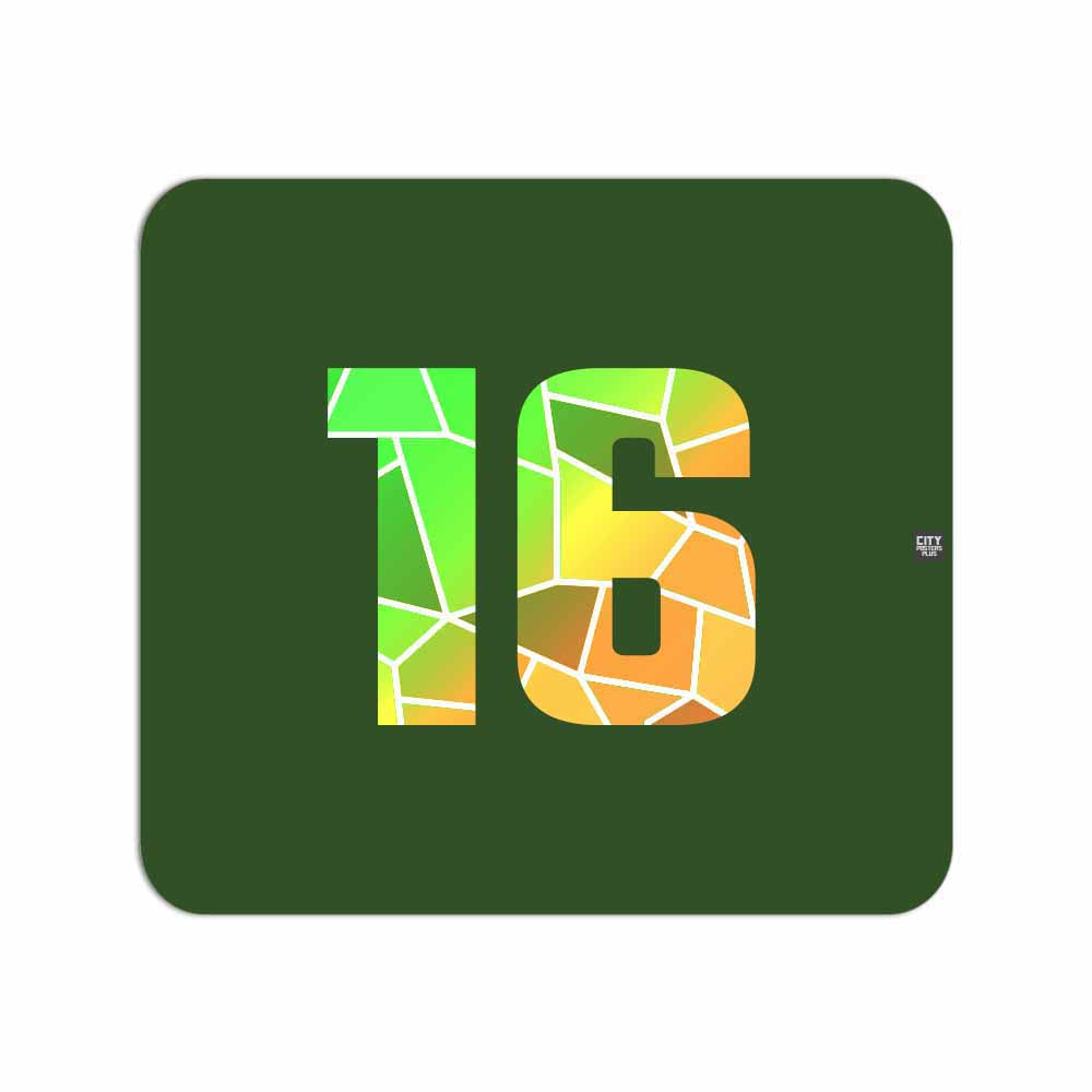16 Number Mousepad (Olive Green)