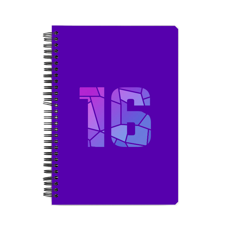 16 Number Notebook (Purple, A5 Size, 100 Pages, Ruled, 6 Pack)