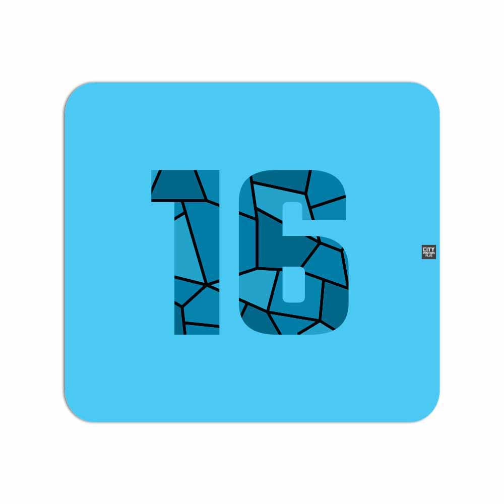 16 Number Mousepad (Sky Blue)