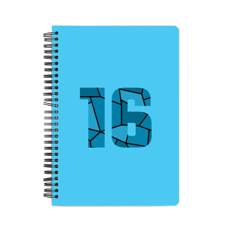 16 Number Notebook (Sky Blue, A5 Size, 100 Pages, Ruled, 6 Pack)