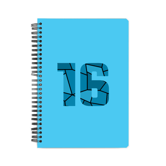 16 Number Notebook (Sky Blue, A5 Size, 100 Pages, Ruled, 6 Pack)