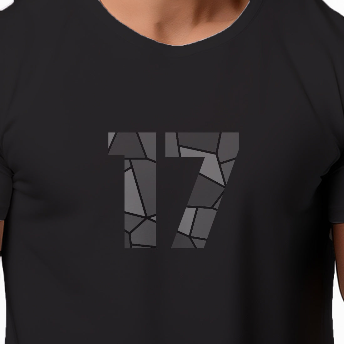 17 Number Men Unisex T-Shirt (Black)
