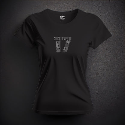 17 Number Women T-Shirt (Black) | Stylish Numeric Graphic Tee