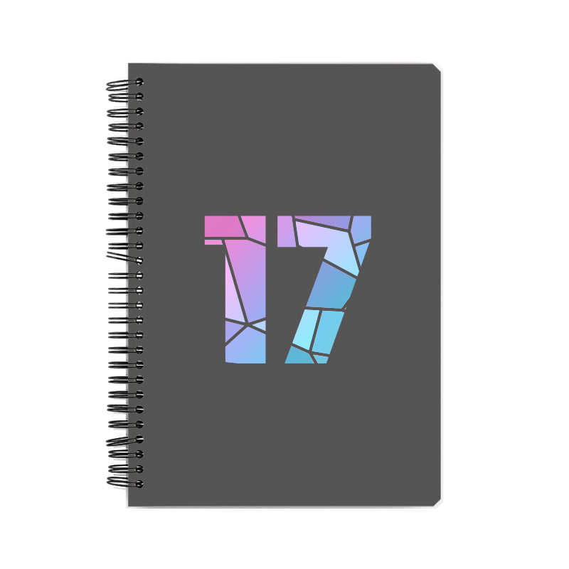 17 Number Notebook (Charcoal Grey, A5 Size, 100 Pages, Ruled, 6 Pack)