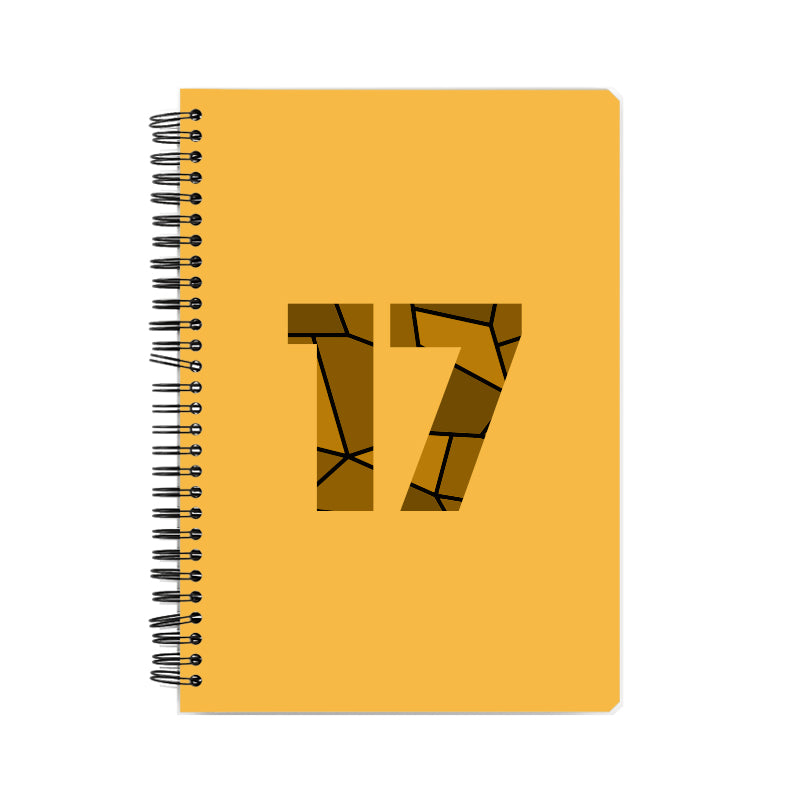 17 Number Notebook (Golden Yellow, A5 Size, 100 Pages, Ruled, 6 Pack)