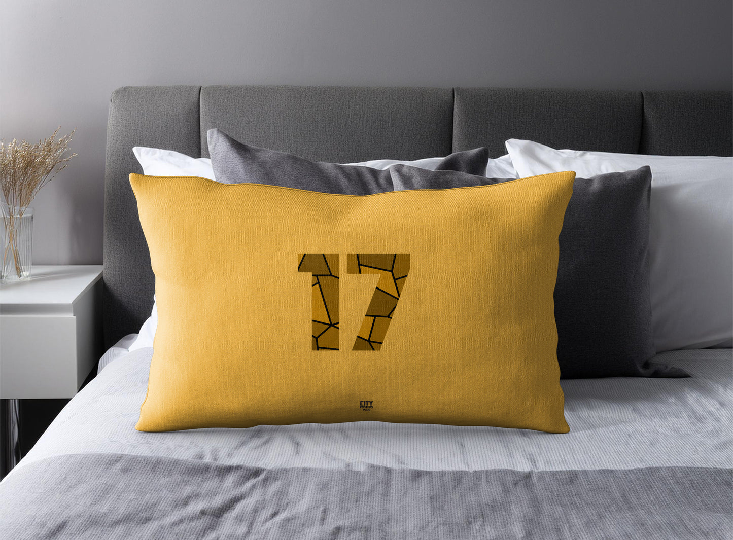 17 Number Pillow Case (Golden Yellow)