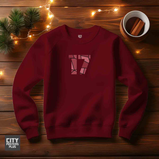 17 Number Unisex Sweatshirt (Maroon)