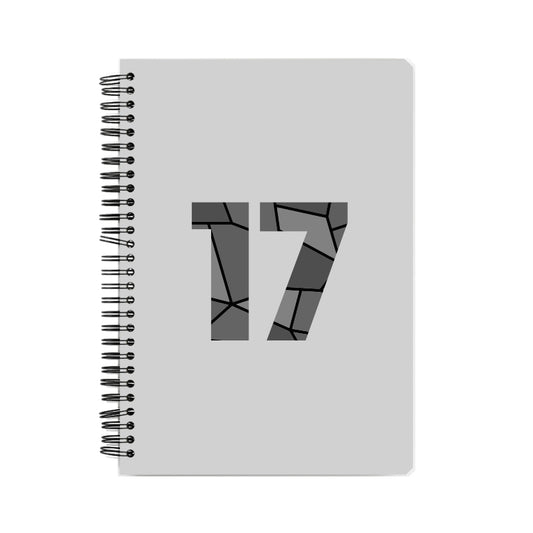 17 Number Notebook (Melange Grey, A5 Size, 100 Pages, Ruled, 6 Pack)