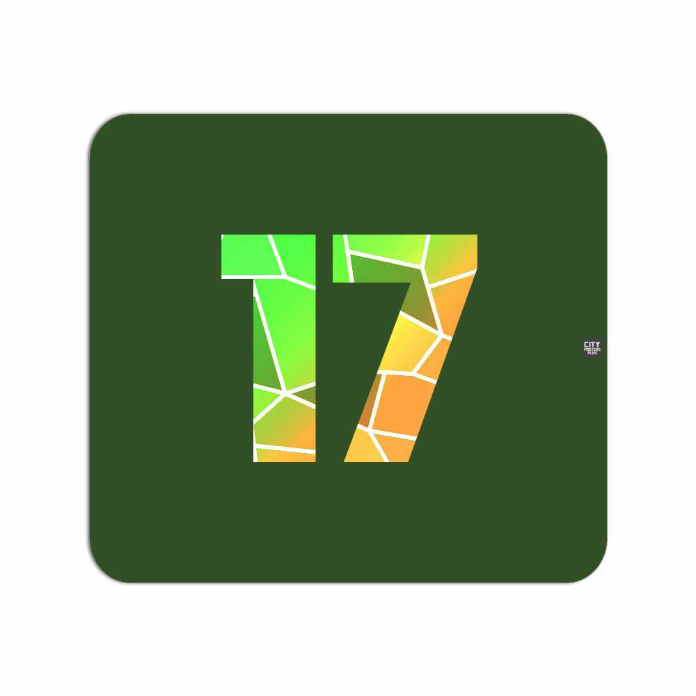 17 Number Mousepad (Olive Green)