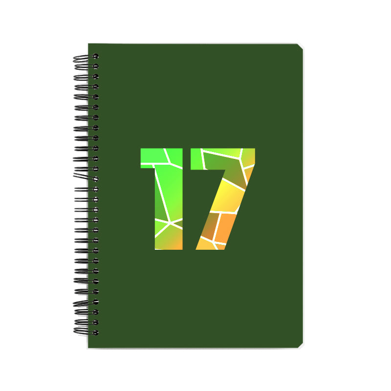 17 Number Notebook (Olive Green, A5 Size, 100 Pages, Ruled, 6 Pack)