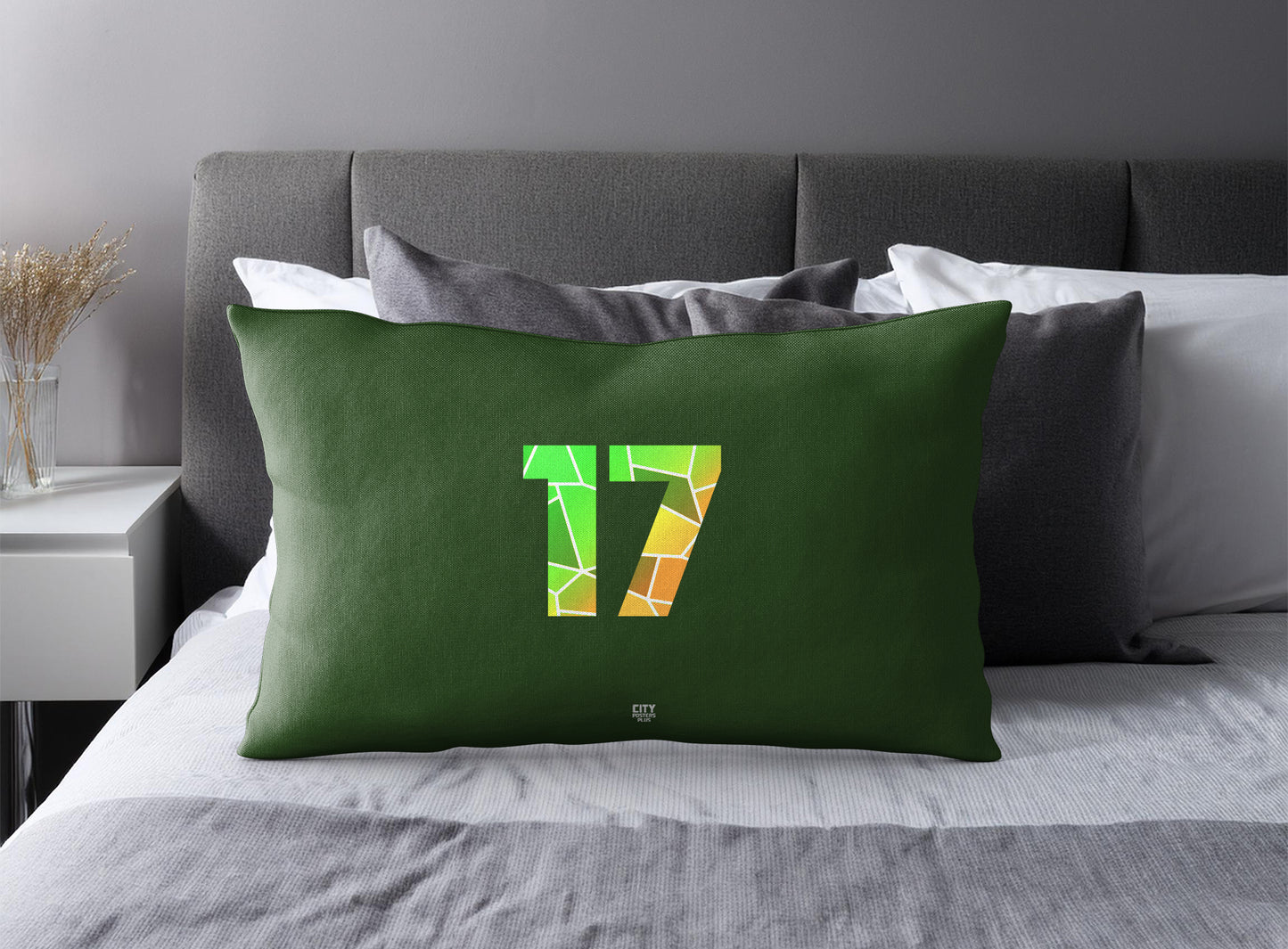 17 Number Pillow Case (Olive Green)