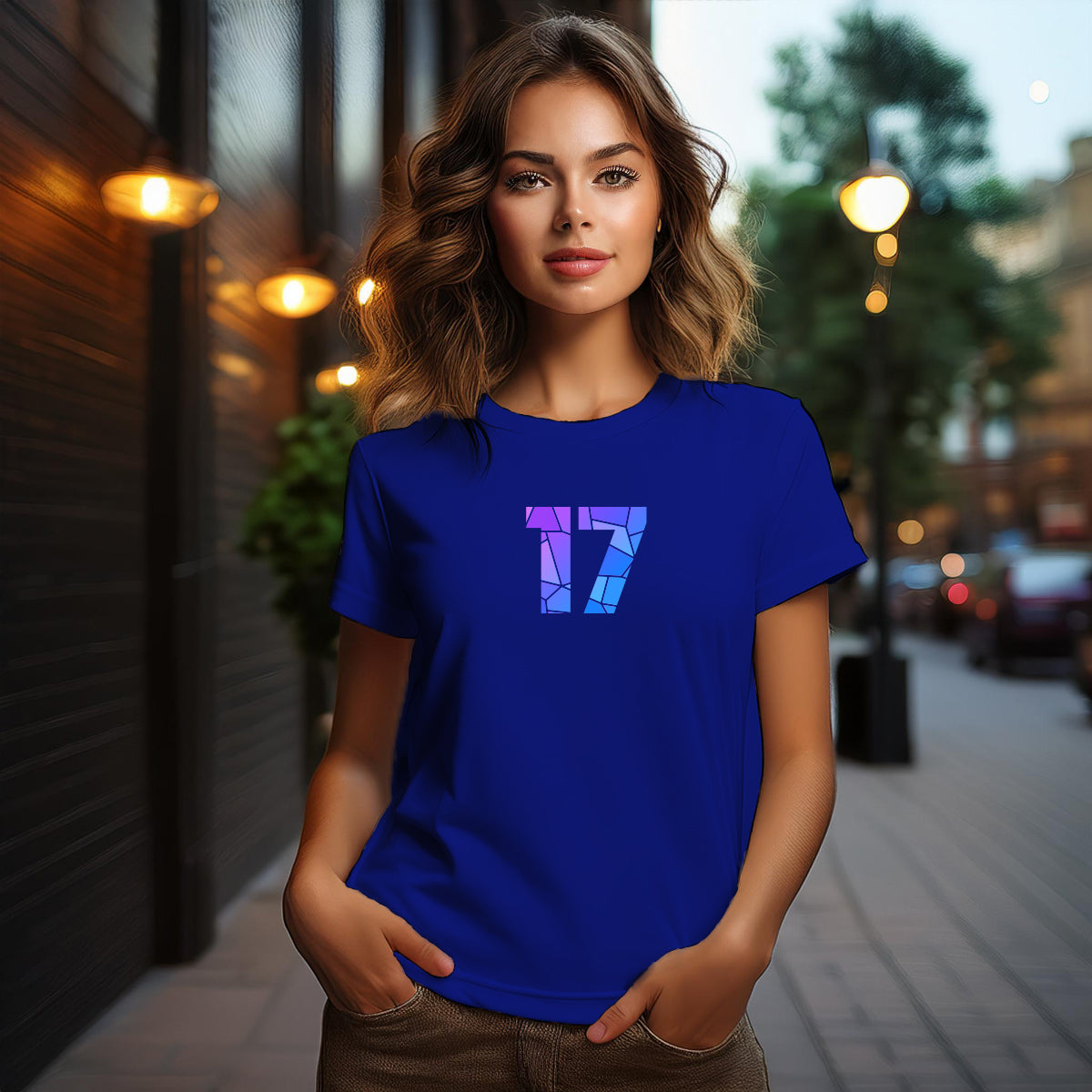 17 Number Women's T-Shirt (Royal Blue)