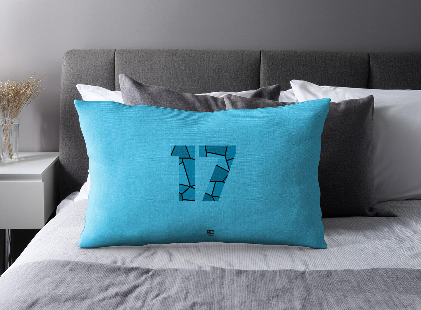 17 Number Pillow Case (Sky Blue)