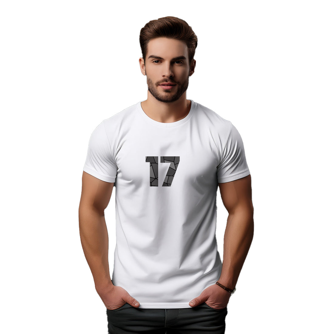 17 Number Men Unisex T-Shirt (White)