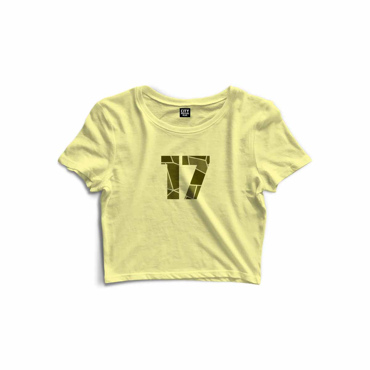 17 Number Women Crop Top (Butter Yellow)