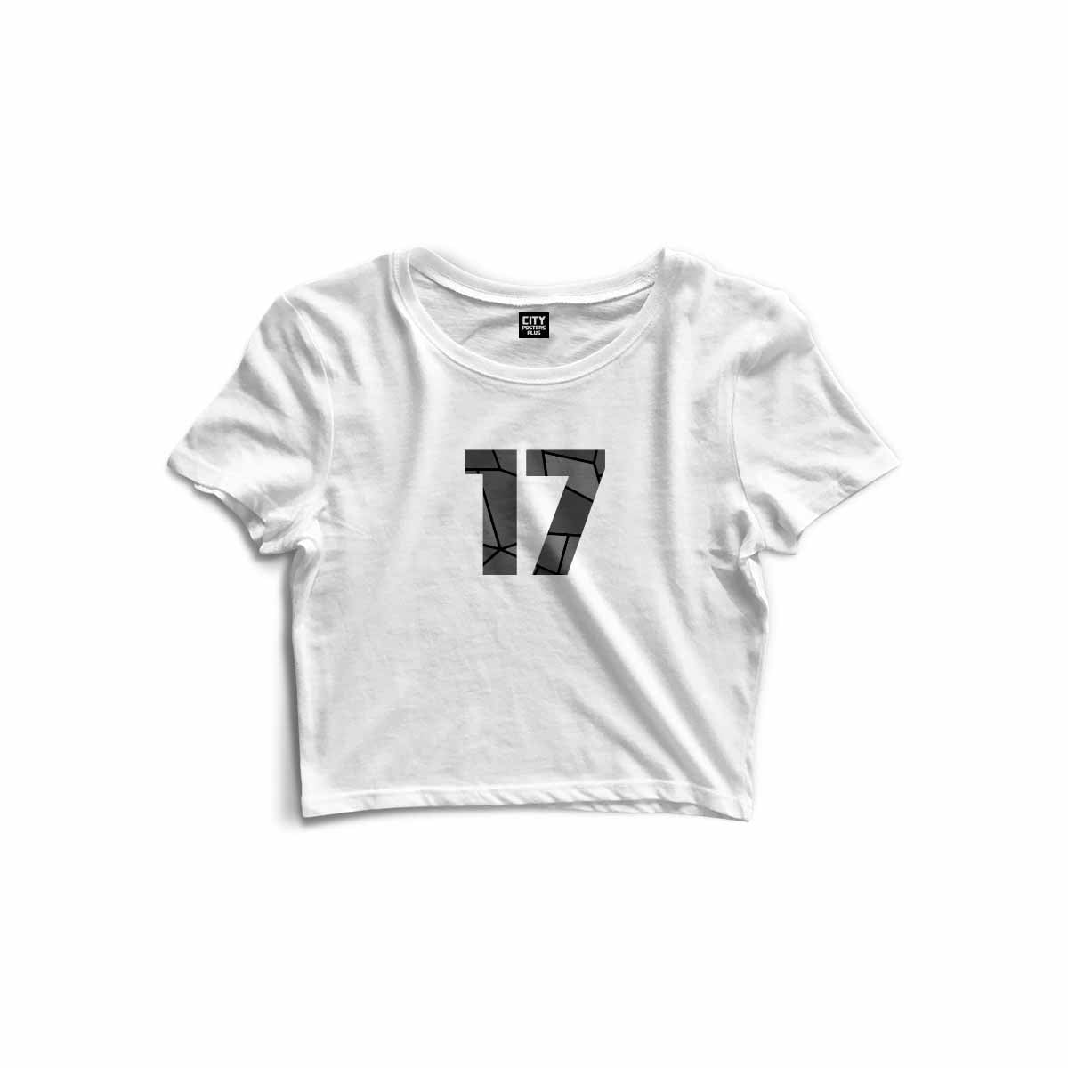 17 Number Women Crop Top (White)