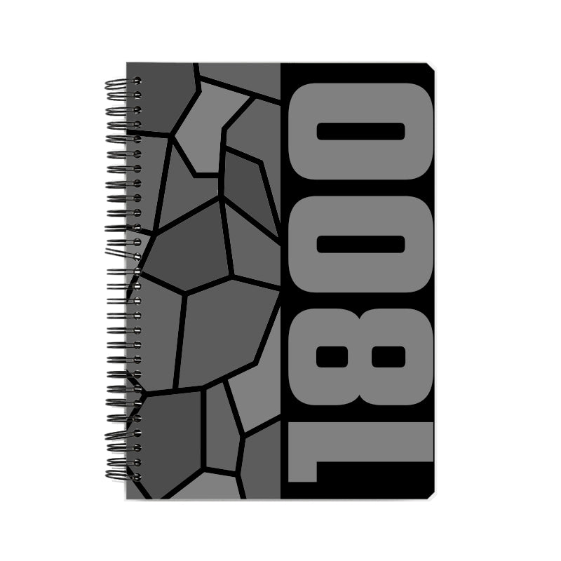 1800 Year Notebook (Black, A5 Size, 100 Pages, Ruled)