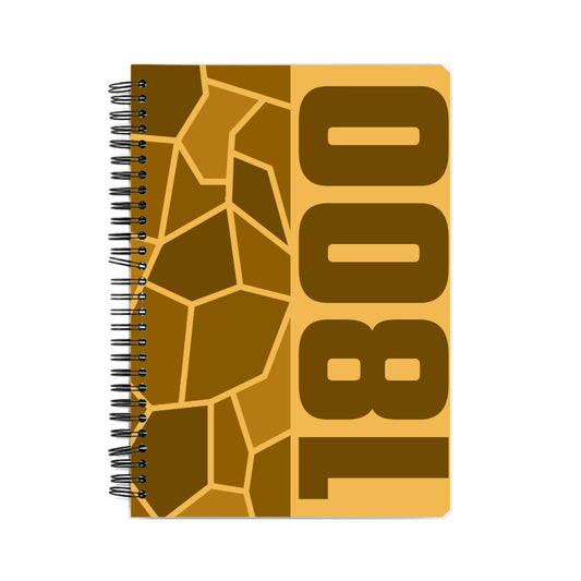 1800 Year Notebook (Golden Yellow, A5 Size, 100 Pages, Ruled)