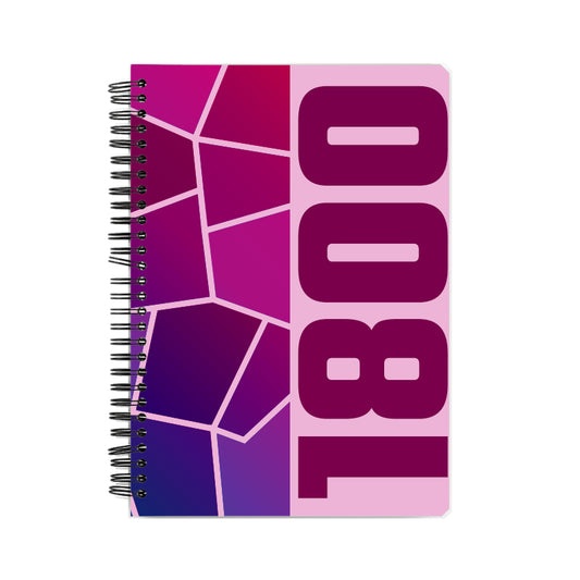 1800 Year Notebook (Light Pink, A5 Size, 100 Pages, Ruled)