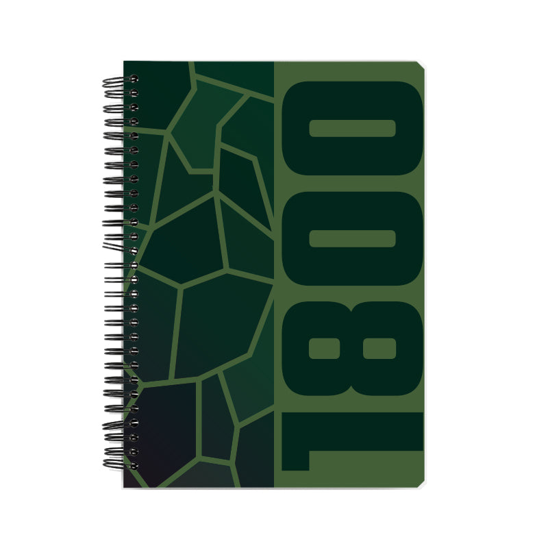 1800 Year Notebook (Olive Green, A5 Size, 100 Pages, Ruled)