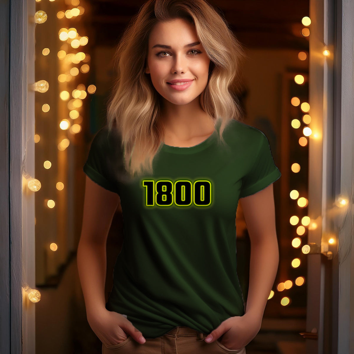 1800 Year Women T-Shirt (Olive Green)