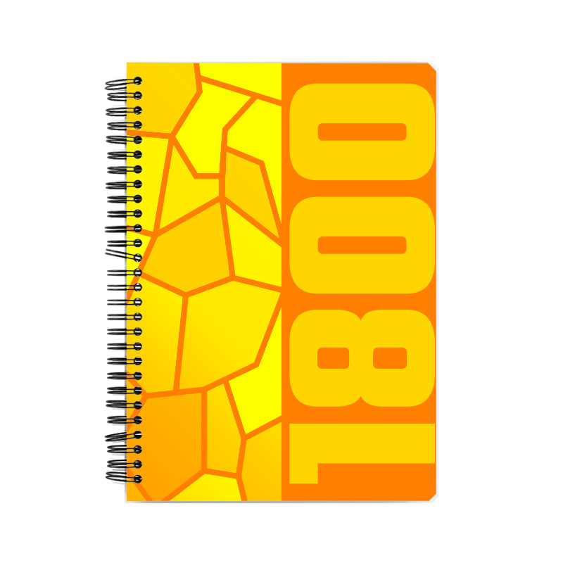 1800 Year Notebook (Orange, A5 Size, 100 Pages, Ruled)