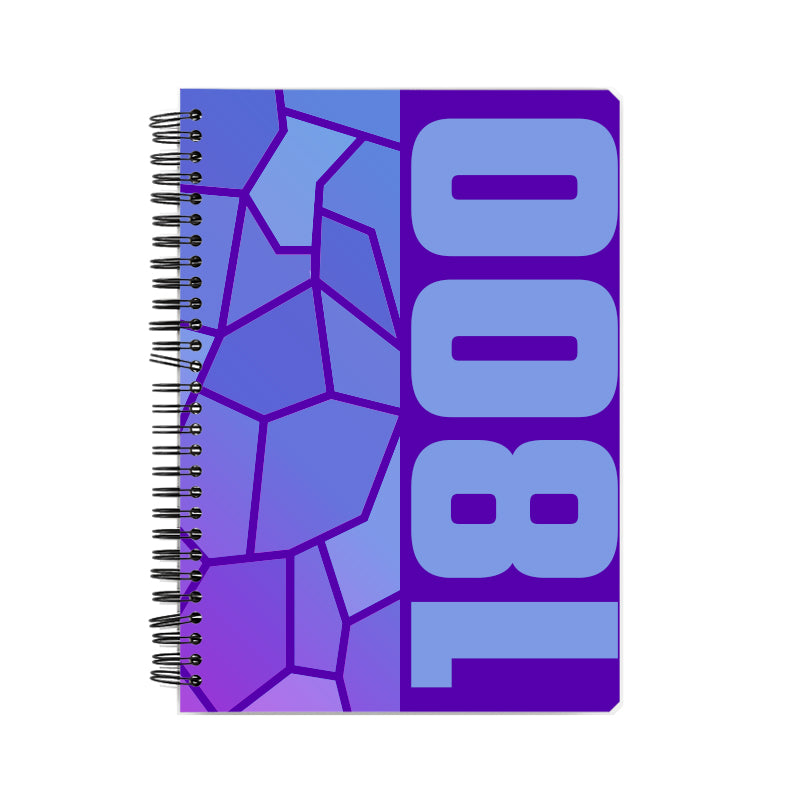 1800 Year Notebook (Purple, A5 Size, 100 Pages, Ruled)