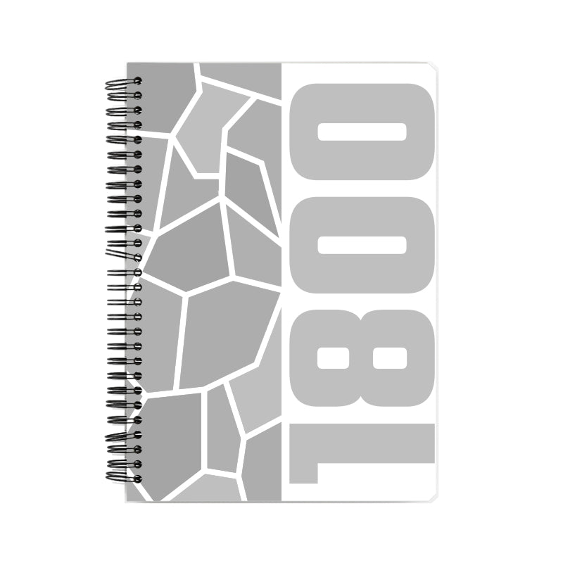 1800 Year Notebook (White, A5 Size, 100 Pages, Ruled)