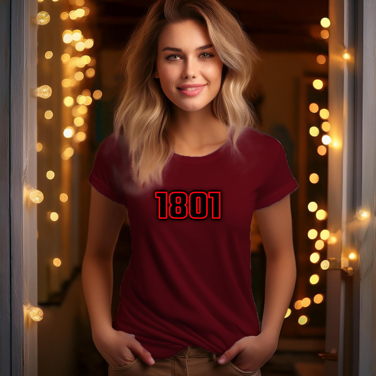 1801 Year Women T-Shirt (Maroon)