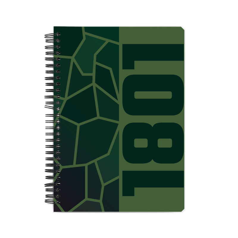 1801 Year Notebook (Olive Green, A5 Size, 100 Pages, Ruled)