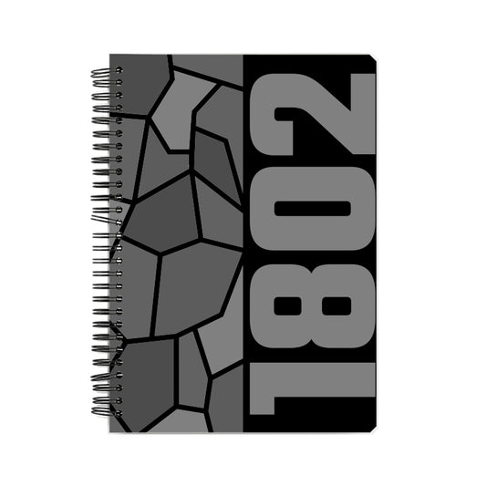 1802 Year Notebook (Black, A5 Size, 100 Pages, Ruled)