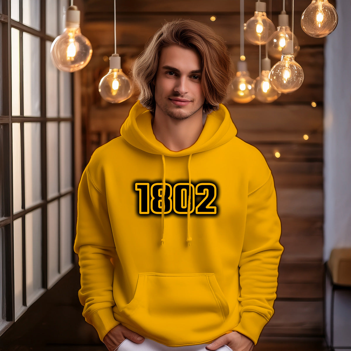 1802 Year Men Unisex Hoodie (Golden Yellow)