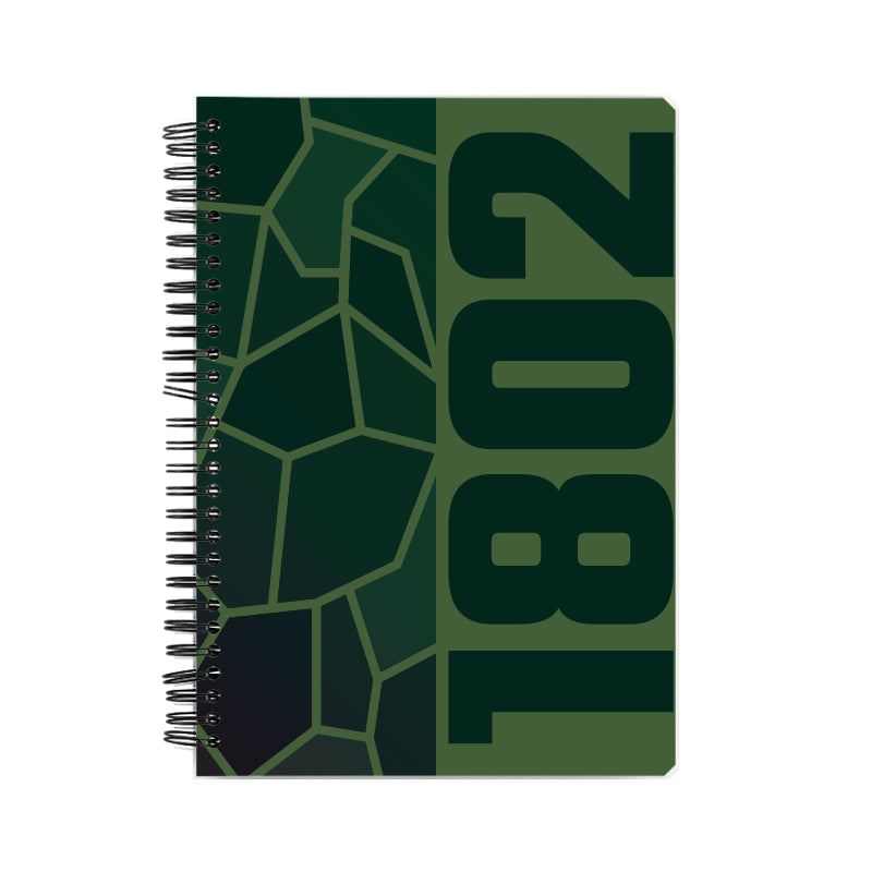 1802 Year Notebook (Olive Green, A5 Size, 100 Pages, Ruled)