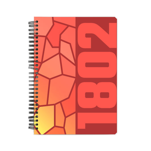 1802 Year Notebook (Red, A5 Size, 100 Pages, Ruled)