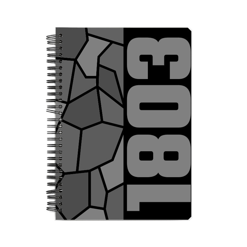 1803 Year Notebook (Black, A5 Size, 100 Pages, Ruled)