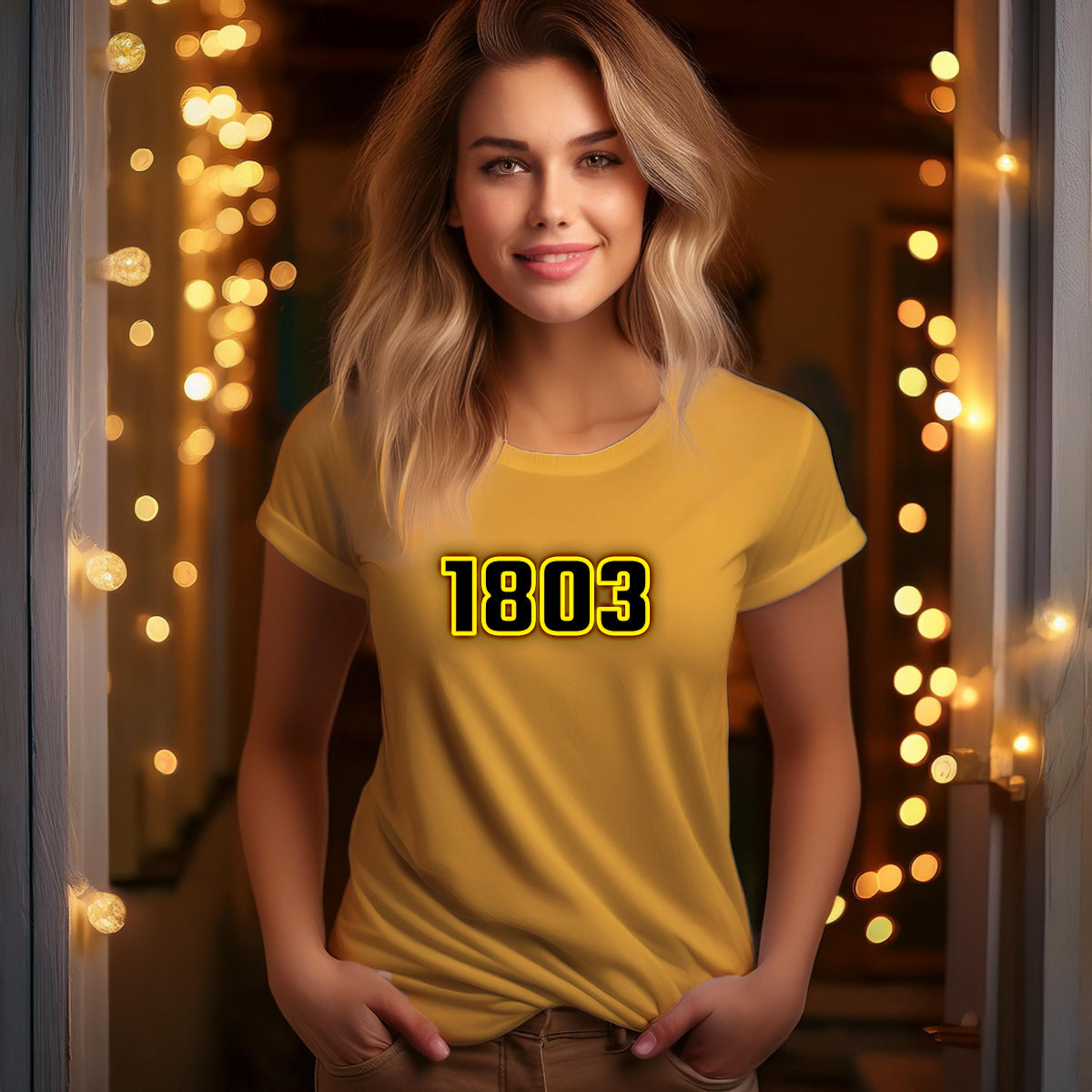 1803 Year Women T-Shirt (Golden Yellow)