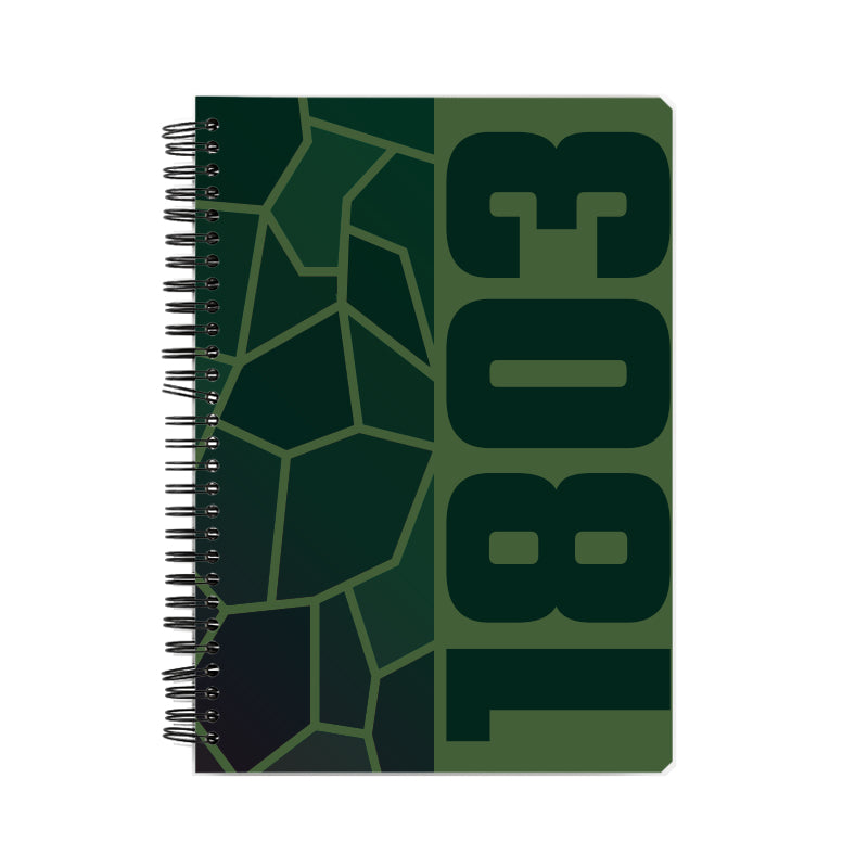 1803 Year Notebook (Olive Green, A5 Size, 100 Pages, Ruled)