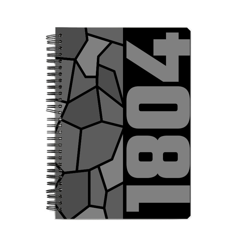 1804 Year Notebook (Black, A5 Size, 100 Pages, Ruled)