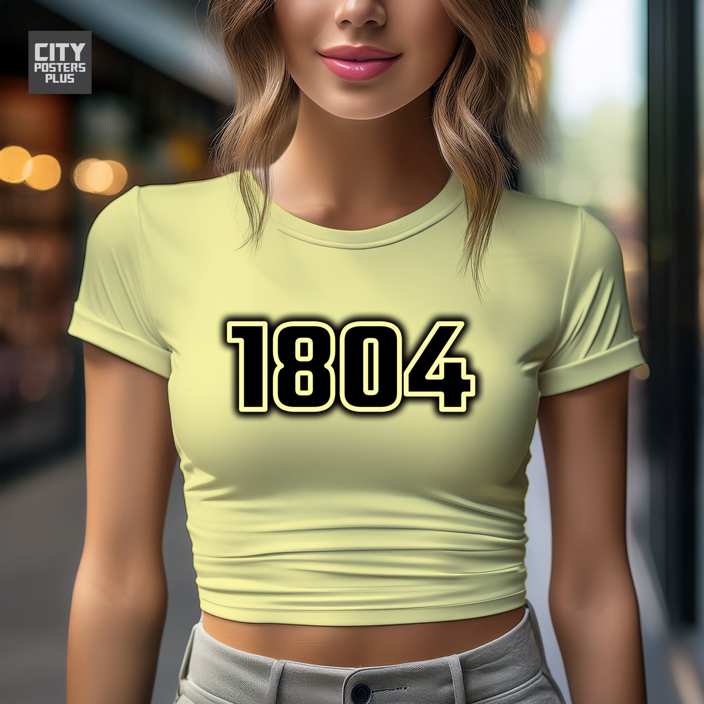 1804 Year Women Crop Top (Butter Yellow)